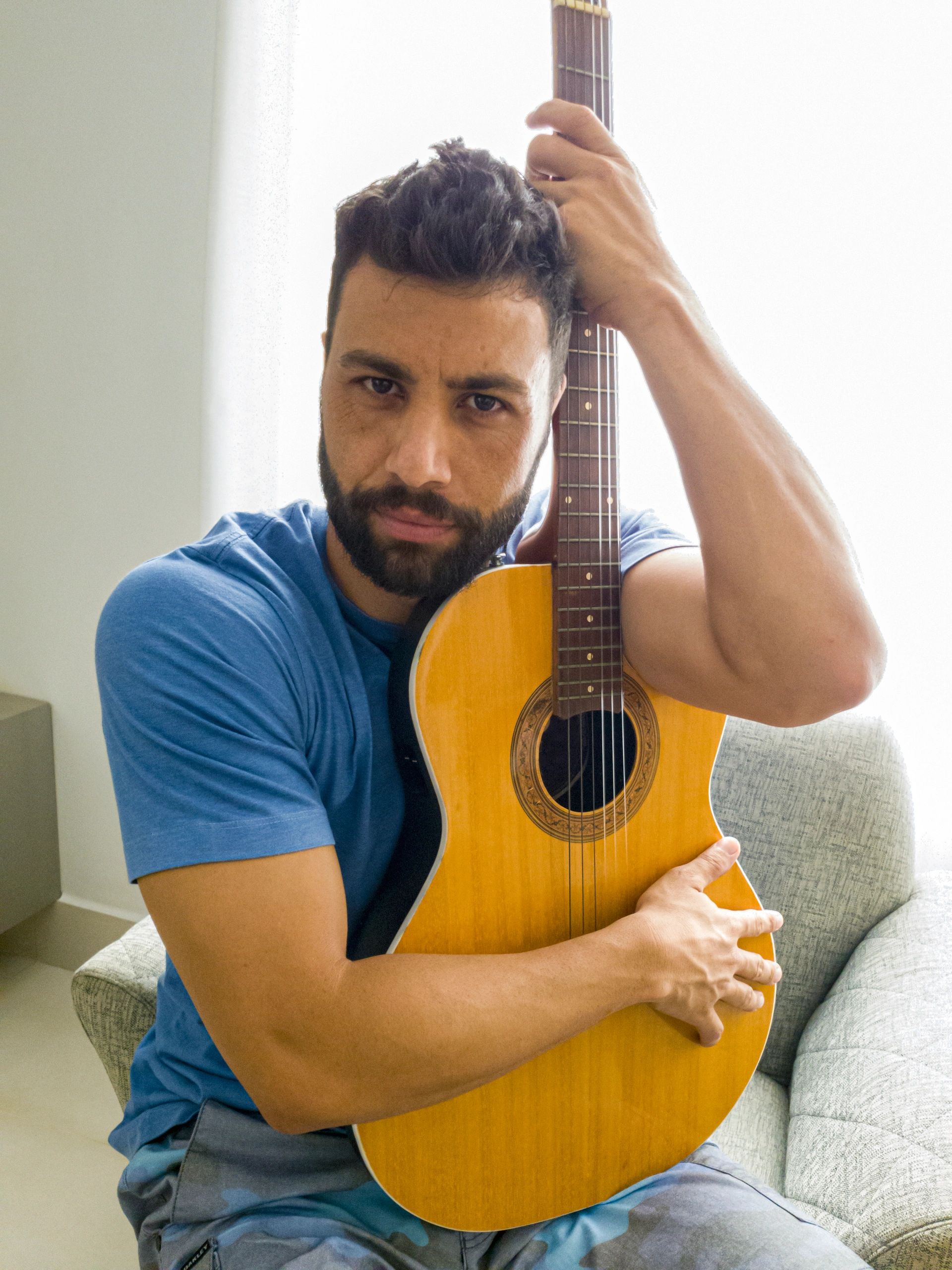Portrait of a musician in profile